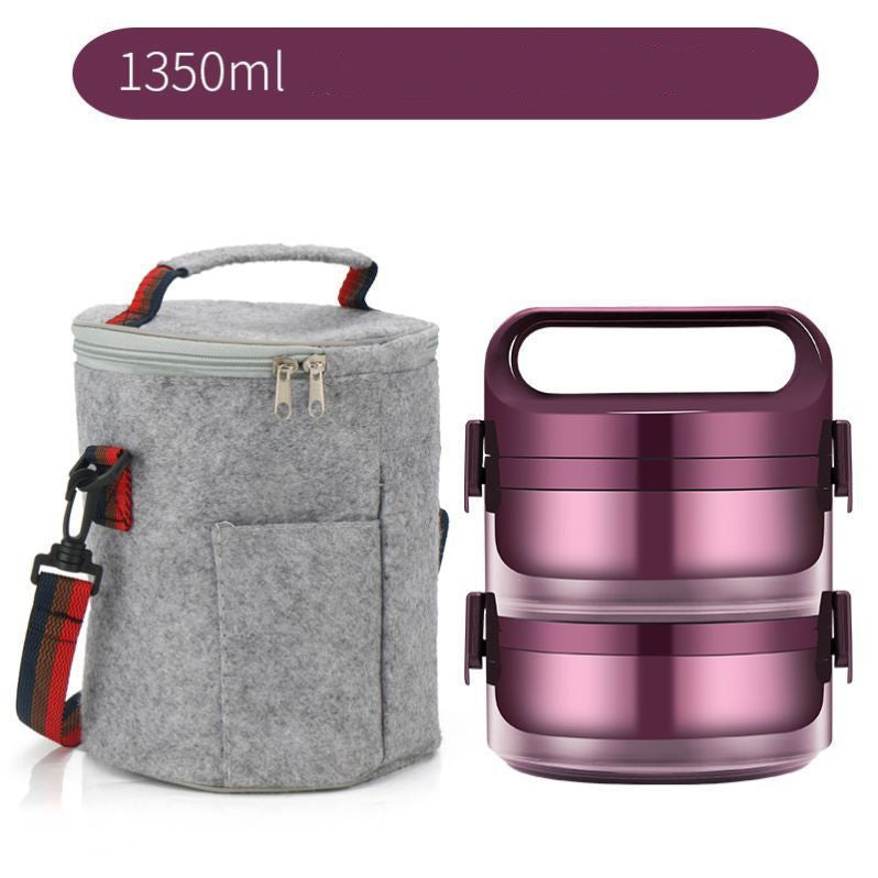 Stainless Steel Insulated Student Portable Partitioned Lunch Box