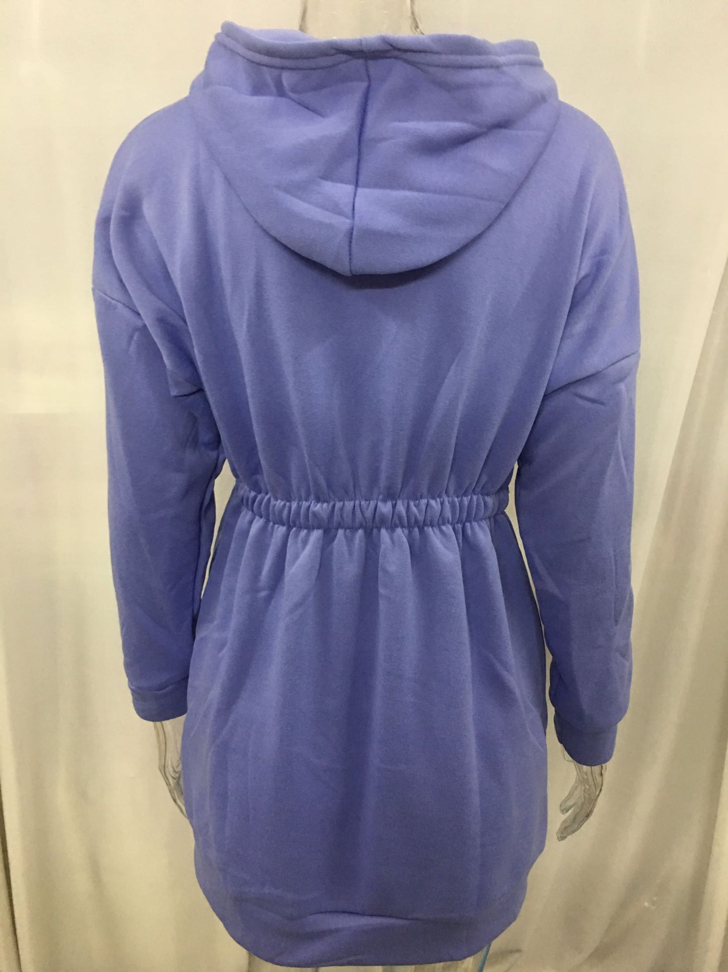 Hooded loose mid-length sweater dress