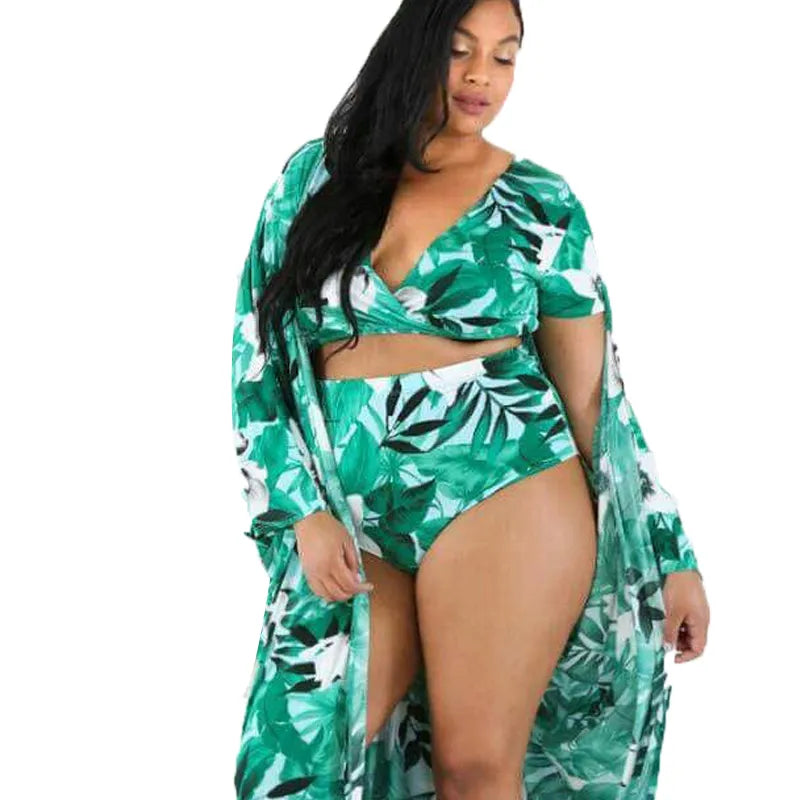 Sexy Bikini Set Floral Print Swimsuit Women Swimwear Big Breast Brazilian Bathing Suit Maillot De Bain Femme Plus Size 5XL