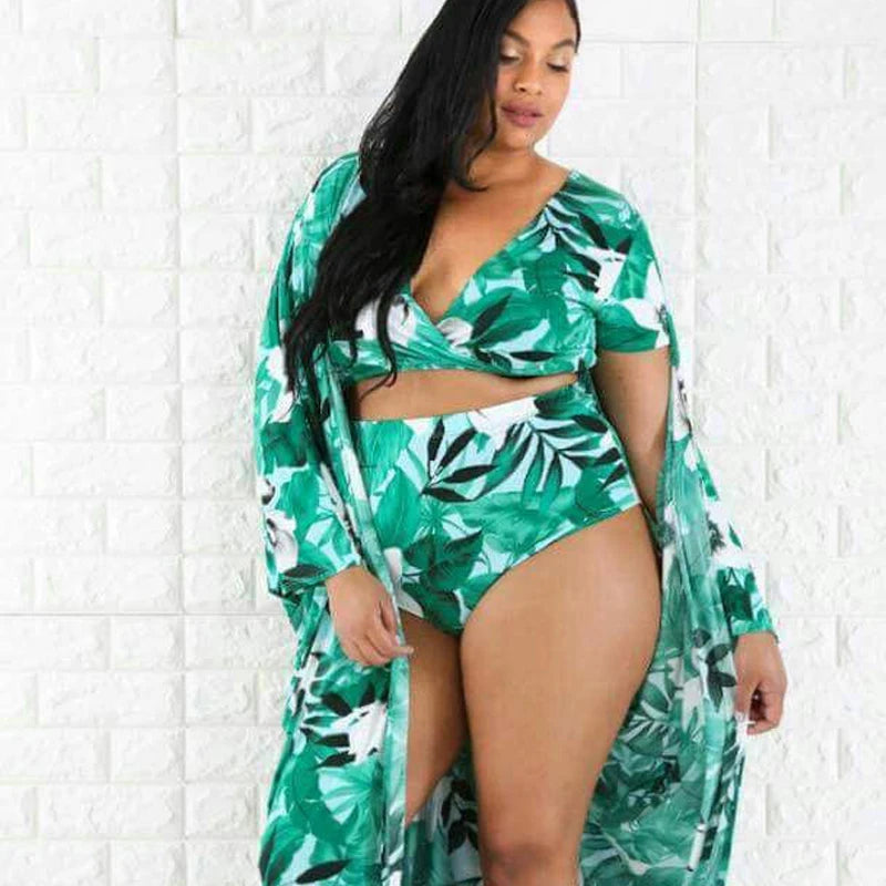 Sexy Bikini Set Floral Print Swimsuit Women Swimwear Big Breast Brazilian Bathing Suit Maillot De Bain Femme Plus Size 5XL