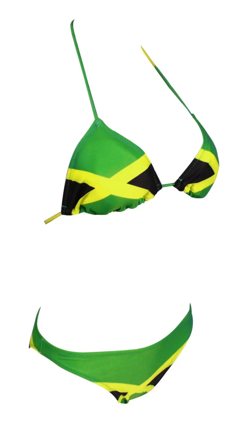 Women's Fashion Caribbean Jamaica Flag Bikini Swimsuit Swimwear