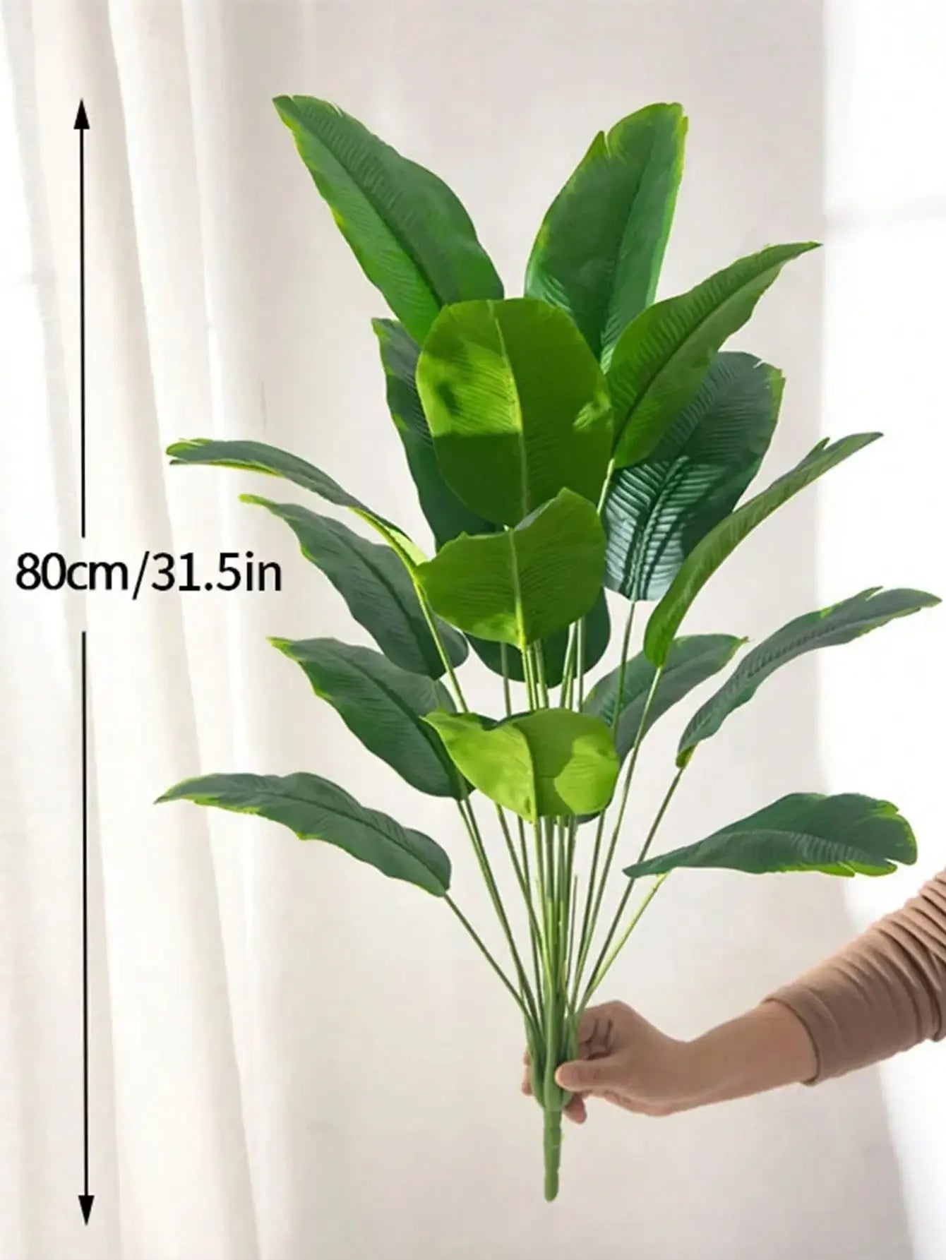 1pc Artificial Plants Large Tropical Palm Tree Fake Banana Plants Leaves Real Touch Plastic Monstera Plant For Home Garden Decor