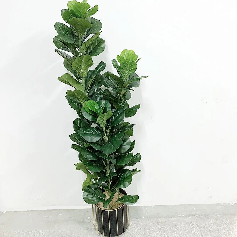 150cm Tropical Tree Large Fake Ficus Lyrata Plant Artificial Ficus Plants Branches Plastic Fake Leafs For Home Office Shop Decor