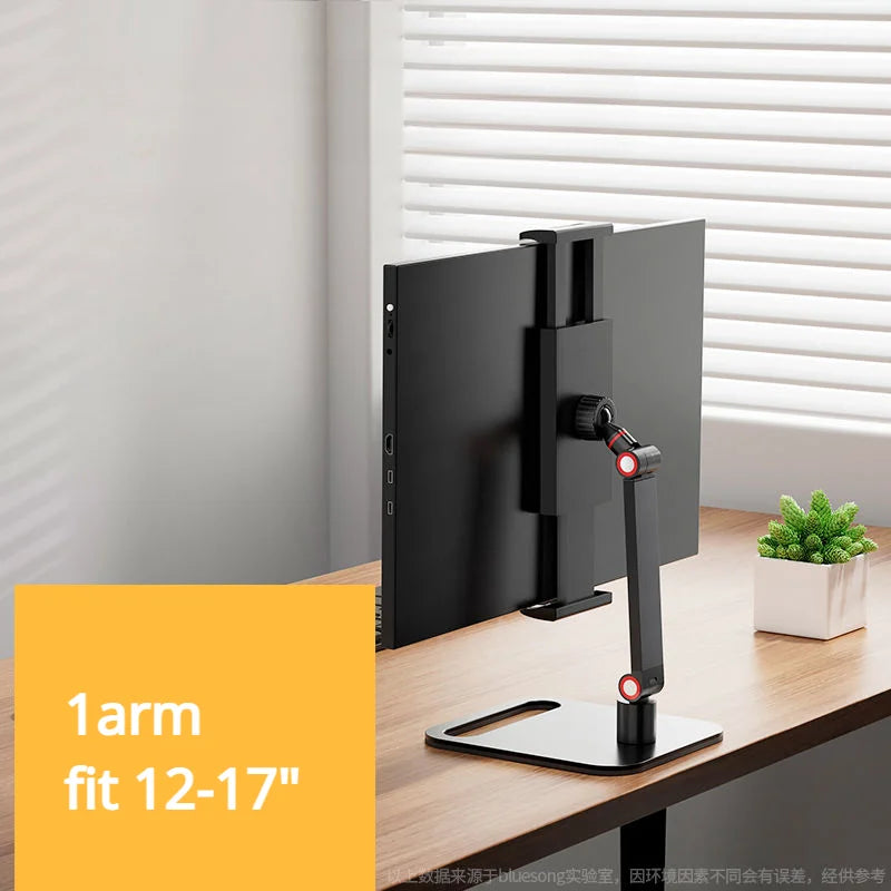 Portable Monitor Desk Holder Metal Stand 16 Inch Universal Expandable Display Base Vesa Mount External Vertical Screen Expansion