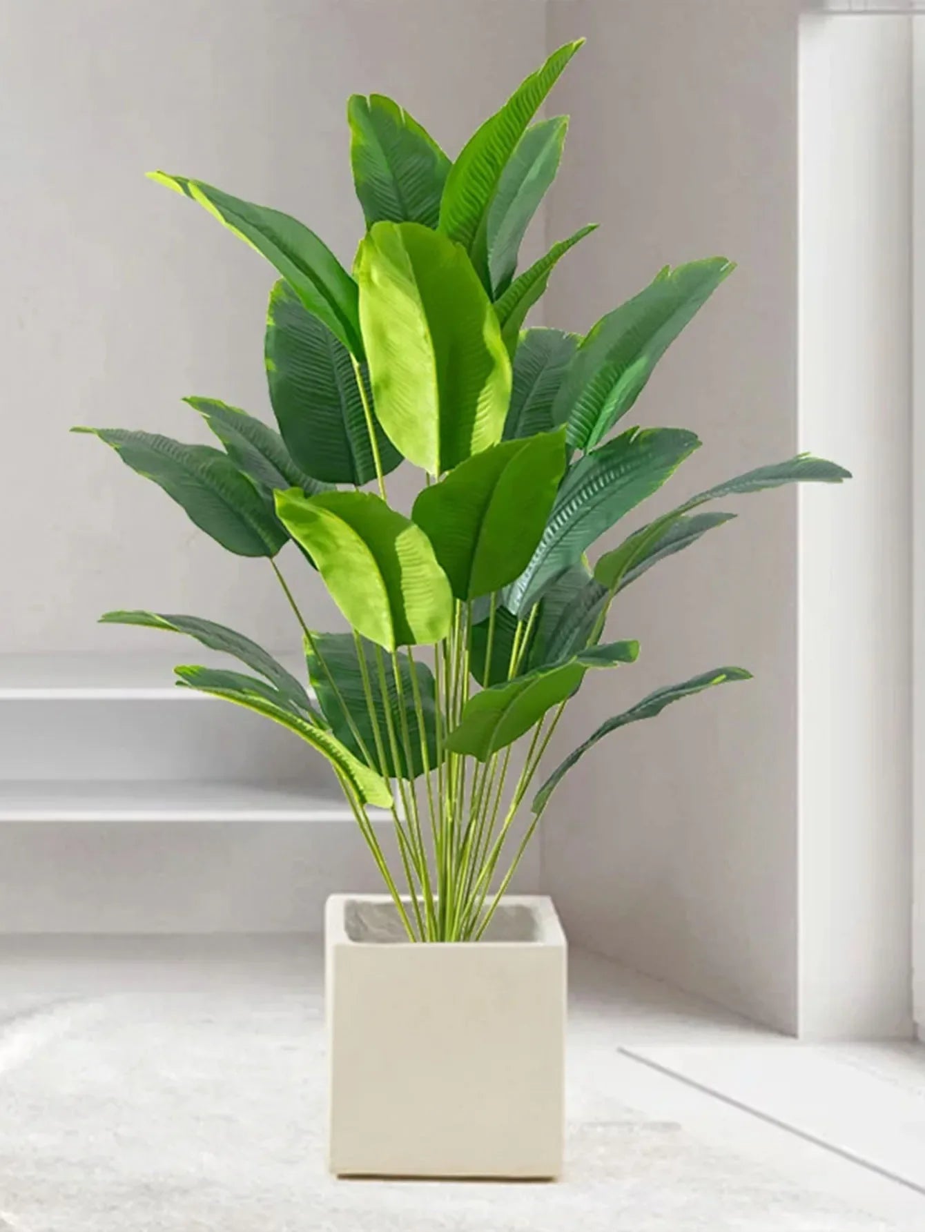 1pc Artificial Plants Large Tropical Palm Tree Fake Banana Plants Leaves Real Touch Plastic Monstera Plant For Home Garden Decor