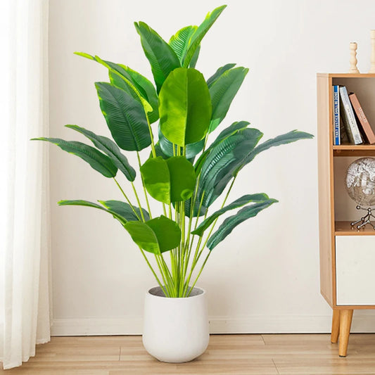 80-100cm Large Artificial Plants Fake Palm Tree Branch Plastic Banana Leafs Tall Tropical Monstera For Home Garden Wedding Decor