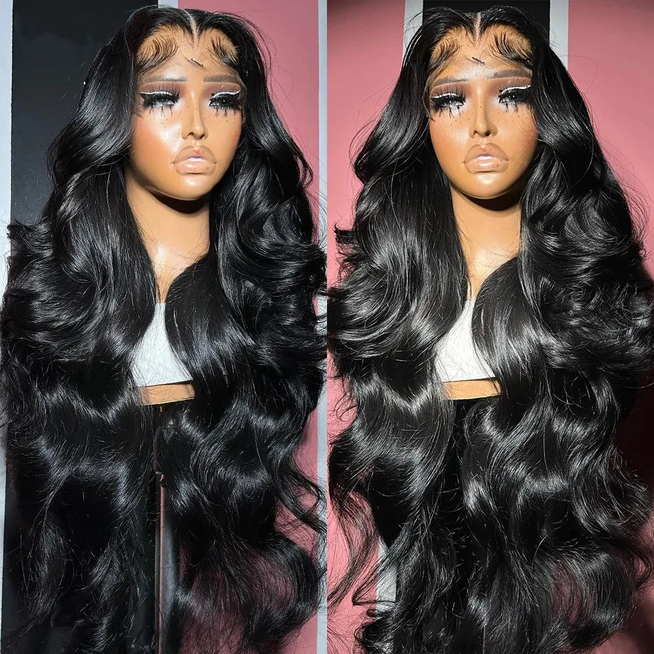 250% Body Wave 13x6 Lace Frontal Human Hair Wig 30Inch Brazilian 4x4 Transparent Closure Glueless Wig Ready To Wear For Women