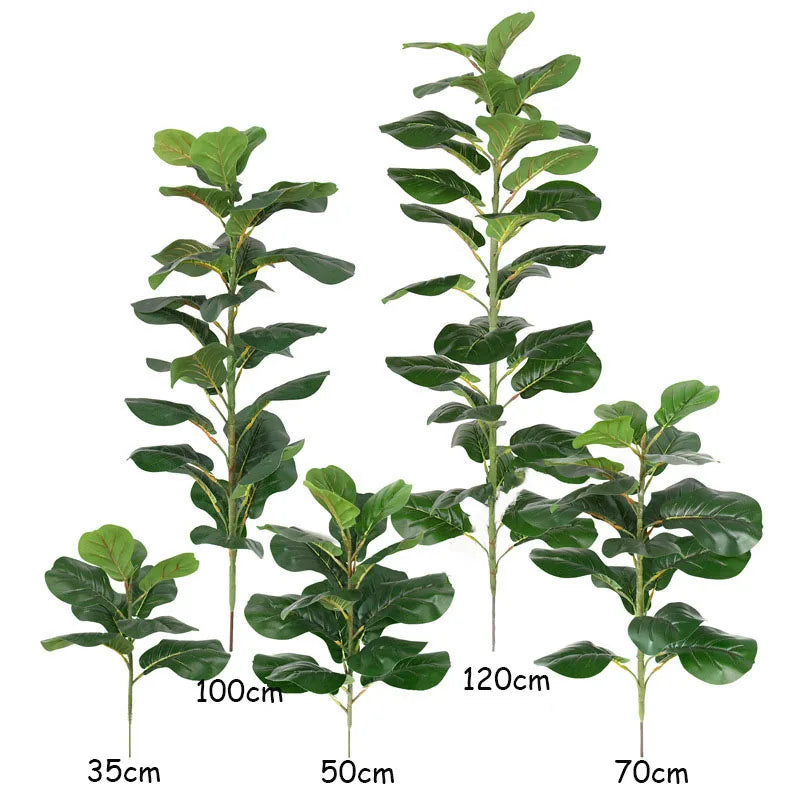 150cm Tropical Tree Large Fake Ficus Lyrata Plant Artificial Ficus Plants Branches Plastic Fake Leafs For Home Office Shop Decor