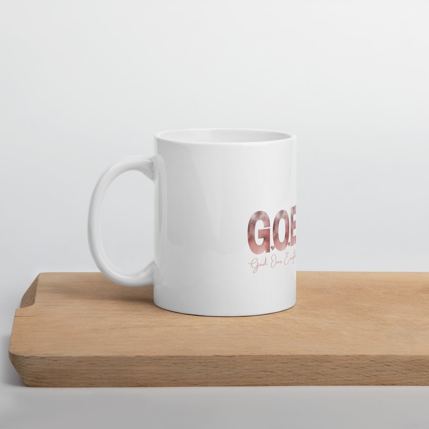 God Over Everything (G.O.E) White Glossy Coffee Mug