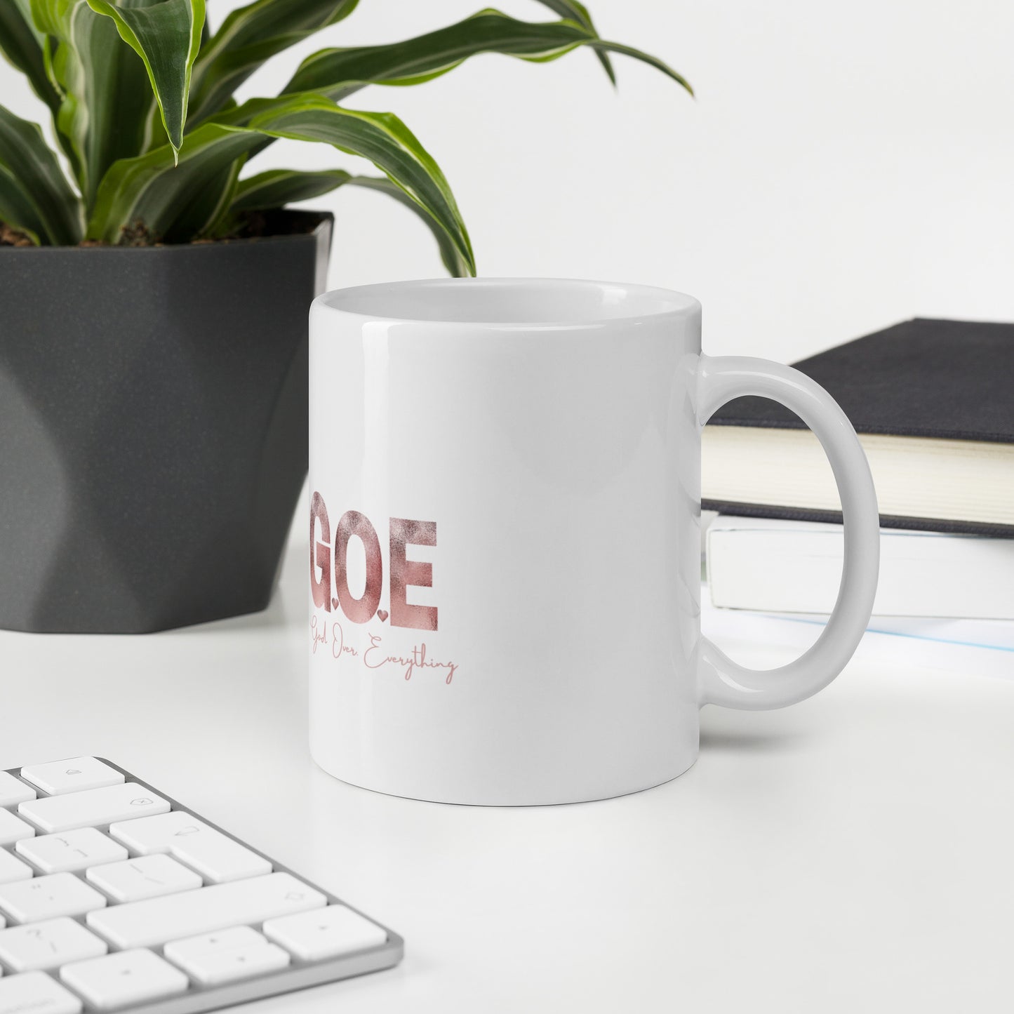 God Over Everything (G.O.E) White Glossy Coffee Mug