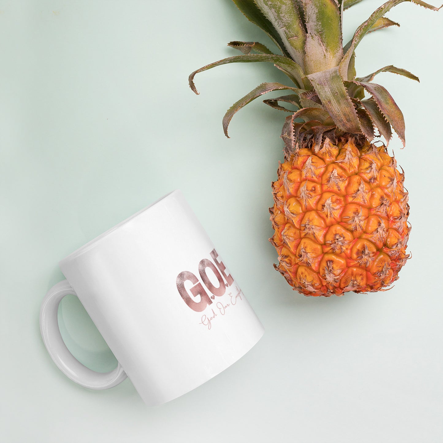 God Over Everything (G.O.E) White Glossy Coffee Mug